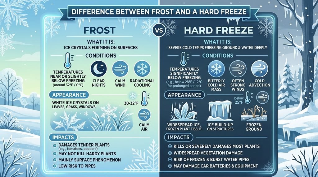 Difference Between Frost and a Hard Freeze