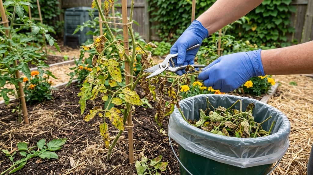 Removing Diseased Plant Material