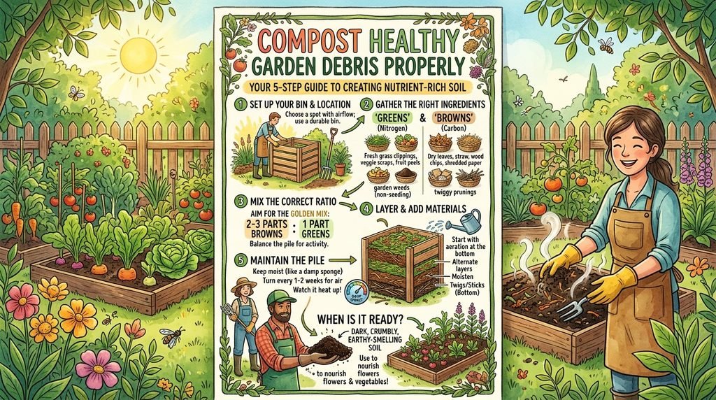 Compost Healthy Garden Debris Properly