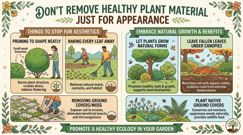 Don't Remove Healthy Plant Material Just for Appearance