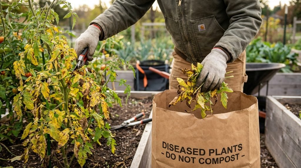 Removing Diseased Plant Material